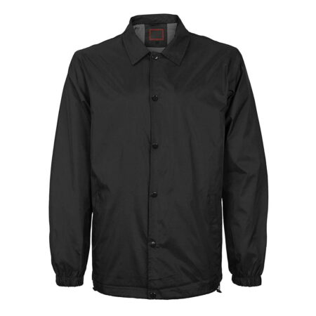 Sports Track Jackets 209 Men's Lightweight Water Resistant Button Up Nylon Windbreaker Coach Jacket Black